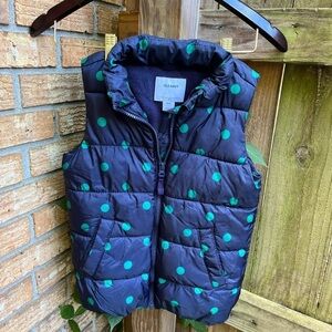 Old Navy Blue and Green Polka Dot Kids Vest